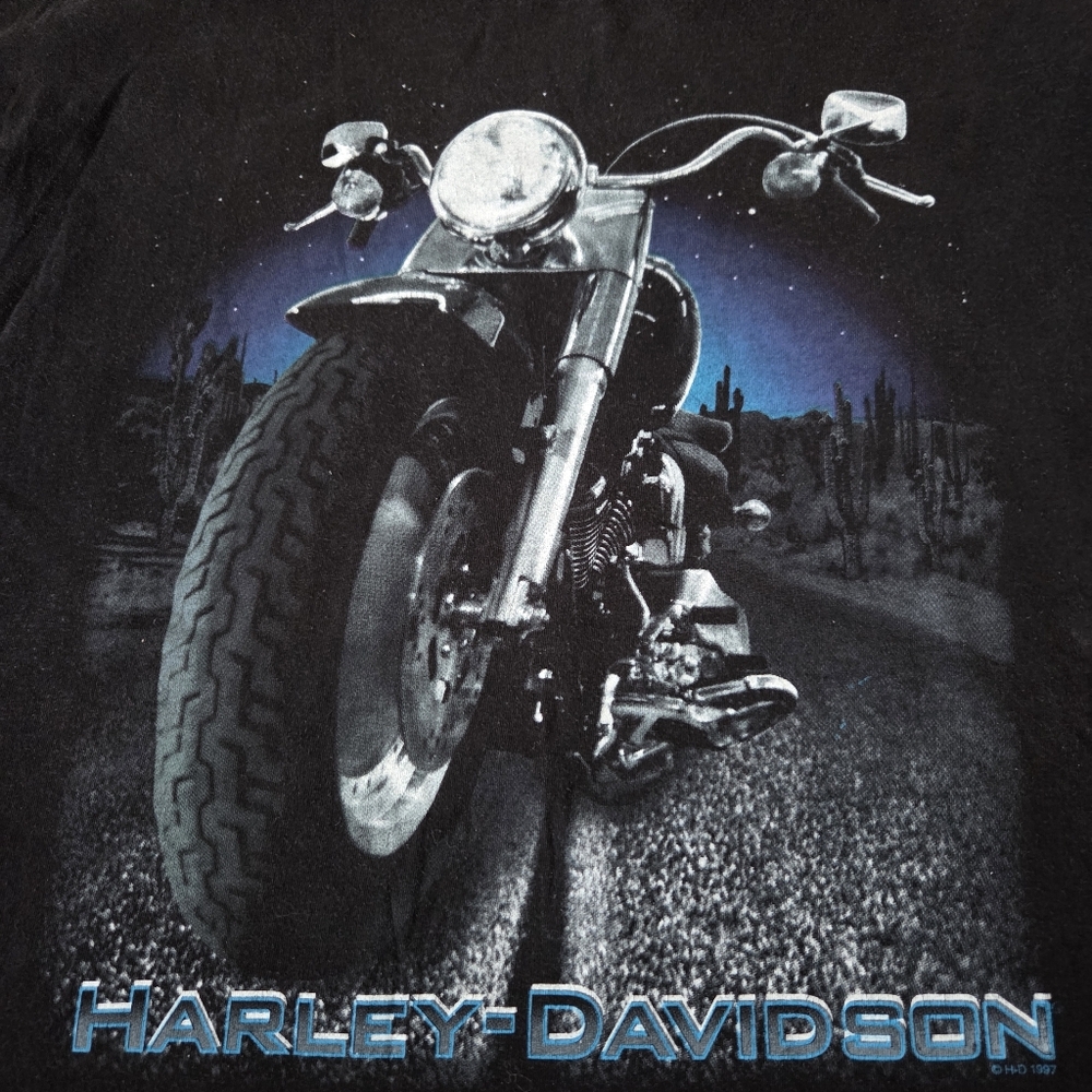 Vintage 90s Harley Davidson T-Shirt Big Bike Desert Graphic Men's XL Tee USA - Picture 12 of 12